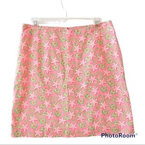 Vineyard Vines Starfish and Hibiscus Flower Print Cotton Mini Skirt Size 4